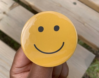 Smiley button badge. Button, badge, large badge, waterproof badge, handmade badge, funny badge, smiley, smile, happy bagde, happy