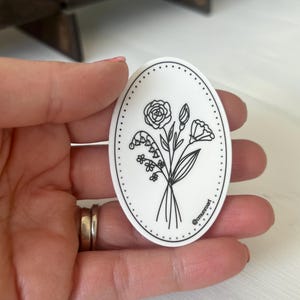Sticker ovale bouquet de fleurs
