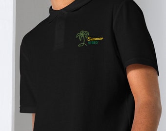 Unisex-Piqué-Poloshirt. Inspirierendes Hemd, trendiges Hemd, Sommerstimmung