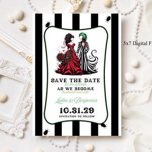 Lydia and Beetlejuice Inspired Save the Date Template