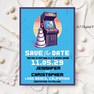Retro Arcade Save the Date Digital Template
