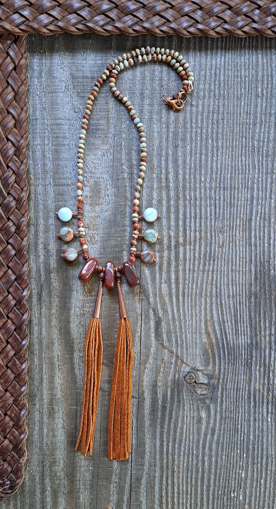 Terra tassel red necklace discount