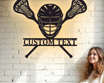 Custom Lacrosse Metal Wall Art - RGB LED Sports Decor, Lax Player Sign