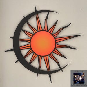 Sun and Moon Plexiglass Wall Art: Sunrise Beach Decor