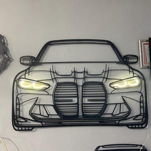 Decoração de parede de metal neon para carro: presente com placa de metal para carro