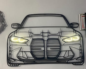 Neon Car Metal Wall Decoration: Auto Metal Sign Gift