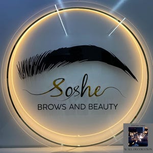 Acrylic Business Logo Sign, Custom Salon Wall Decor, Business Door Sign, LED Business Logo Sign, Salon Neon Sign Custom, Chirstmas Gift
