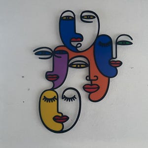 Metal Pablo Picasso Wall Art, Colorful Picasso Decor, Metal Wall Art, Picasso Cubism Faces Art, Modern Minimalist Decor, Abstract Wall Art