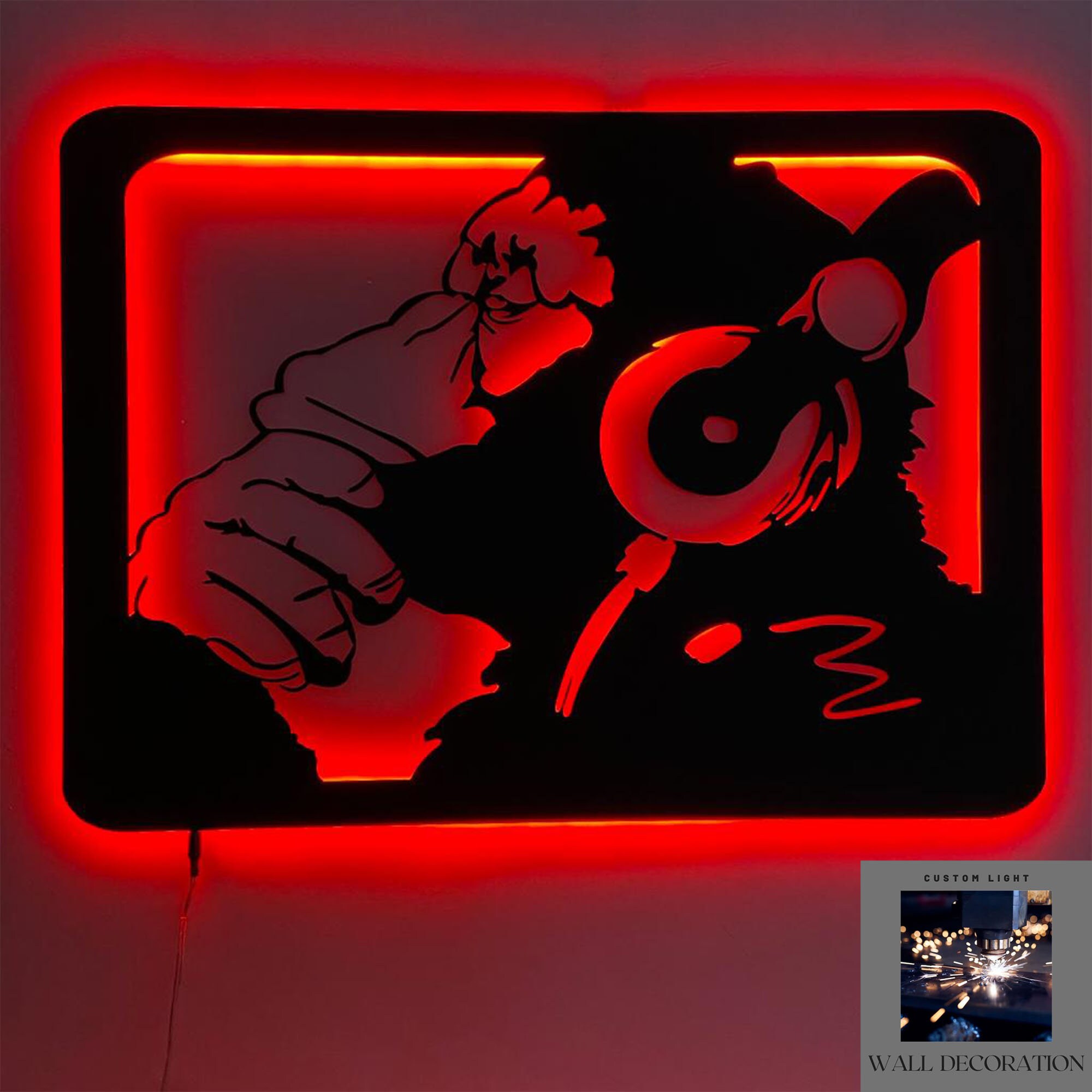 Retro Metal Monkey LED Sign: Music Room Wall Art - Etsy