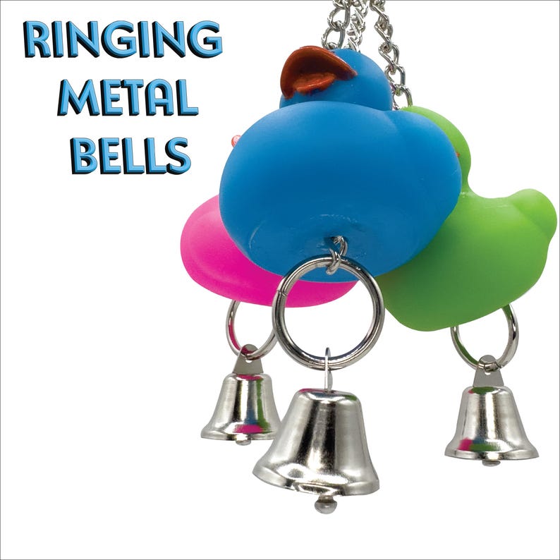 922 Rainbow Duck Ringer - Colorful Ringing Bird Cage Toy, Rubber Ducks ...