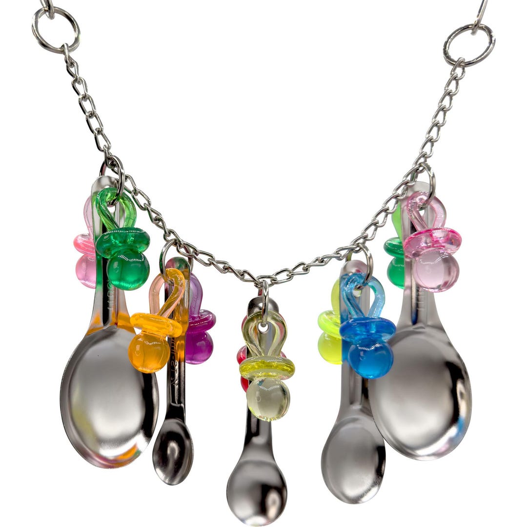 Parrot Pacifier 1969 Spoon Pacifier Shine Bird Toy With Shiny Spoons and Colorful ...