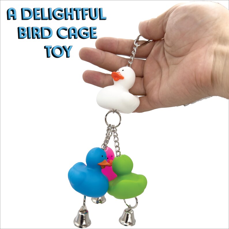 922 Rainbow Duck Ringer - Colorful Ringing Bird Cage Toy, Rubber Ducks ...