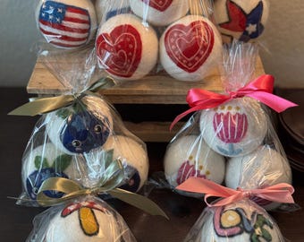Wool Dyer Balls 3 Pack Handmade in Nepal Mutliple Adorable Designs!!