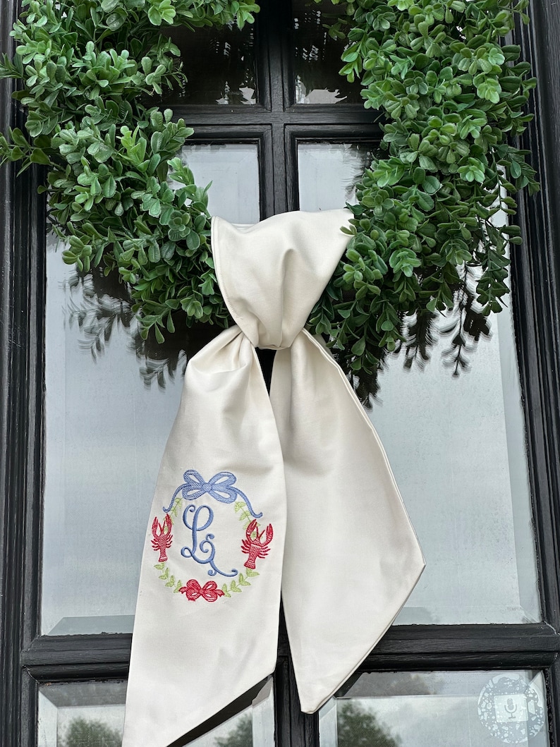 Preppy Crawfish Wreath Sash