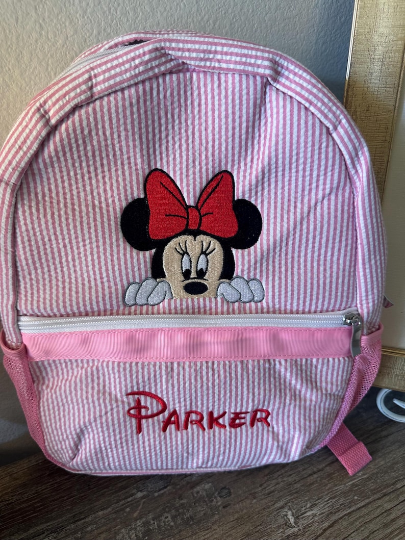 Mochila infantil de Mickey o Minnie Mouse imagen 3
