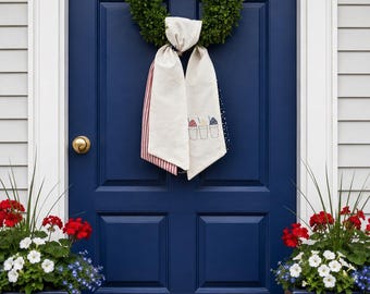 Summer Snowball Wreath Sash