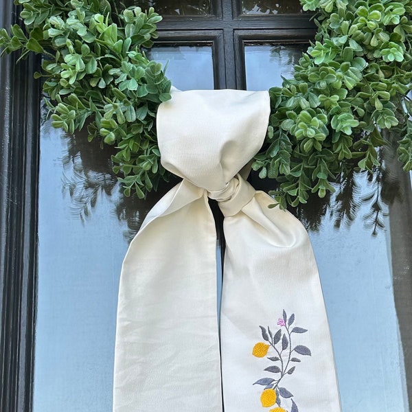 Lemon Branch Wreath Sash