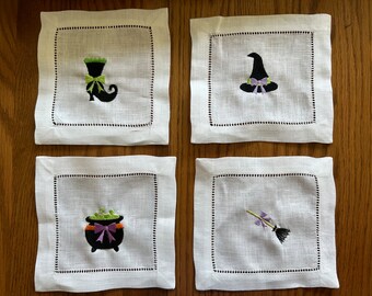 Witch Linen Cocktail Napkins