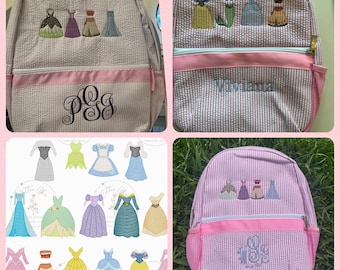 Toddler Size Pink Seersucker Princess Backpack