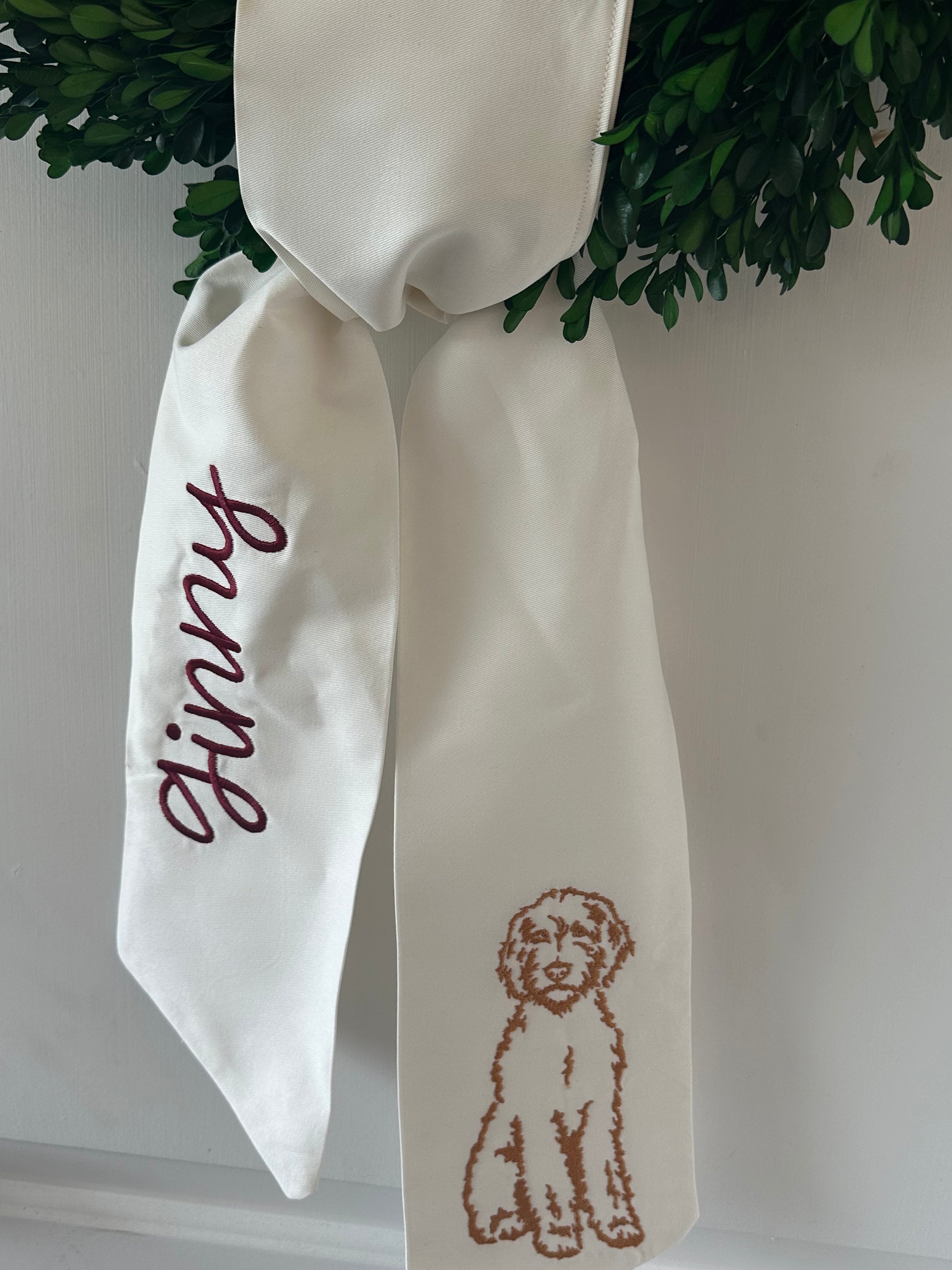 Golden Doodle Wreath Sash