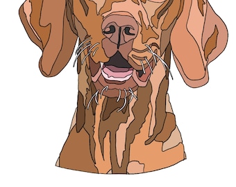 Digital Download Vizsla Fabric Collage Pattern