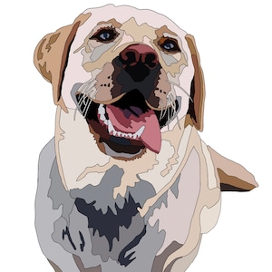 Yellow Lab Fabric Collage Pattern
