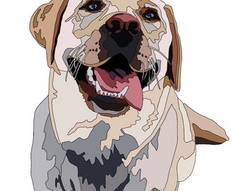 Yellow Lab Fabric Collage Pattern