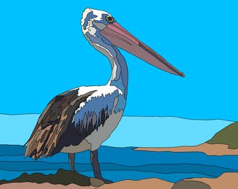 Digital Download Pelican Fabric Collage Pattern