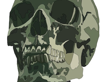 Digital Download Skull Fabric Collage Pattern