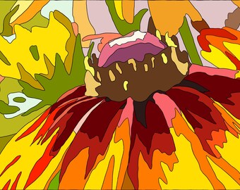 Digital Download Black Eyed Susan Fabric Collage Pattern