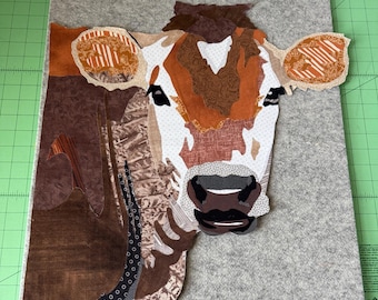 Dairy Cow Fabric Collage Pattern