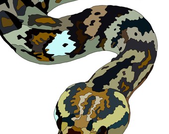 Digital Download Snake Fabric Collage Pattern