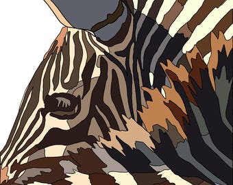 Digital Download Zebra Fabric Collage Pattern