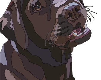 Digital Download Chocolate Lab Fabric Collage Pattern