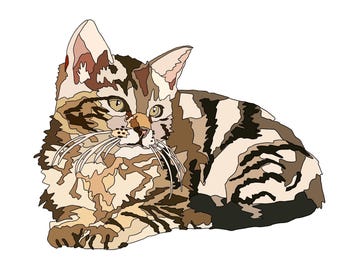 Digital Download Kitten Fabric Collage Pattern