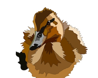 Digital Download Duckling Fabric Collage Pattern