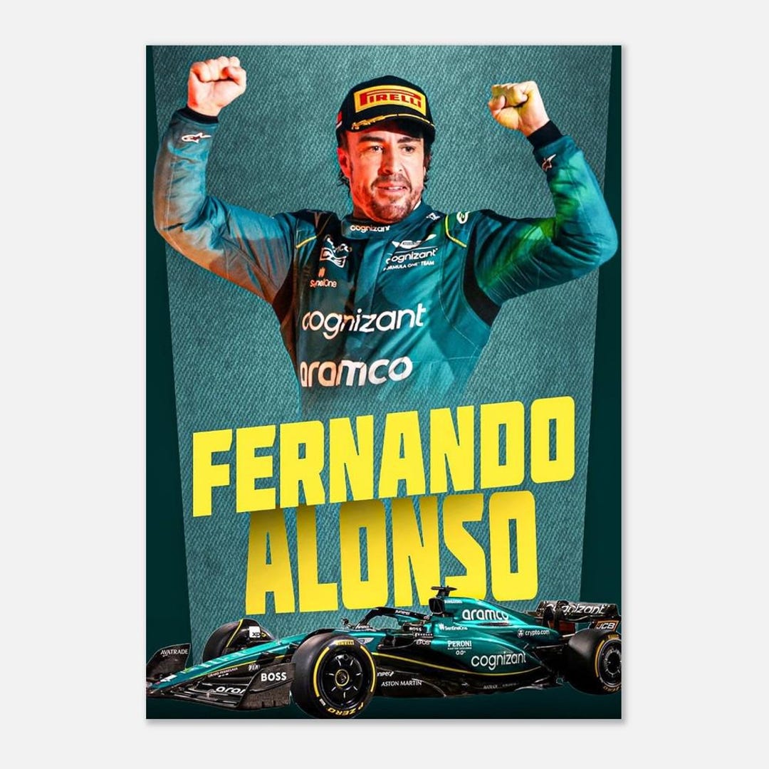 Fernando Alonso Aston Martin F1 Racing Poster Etsy — free download