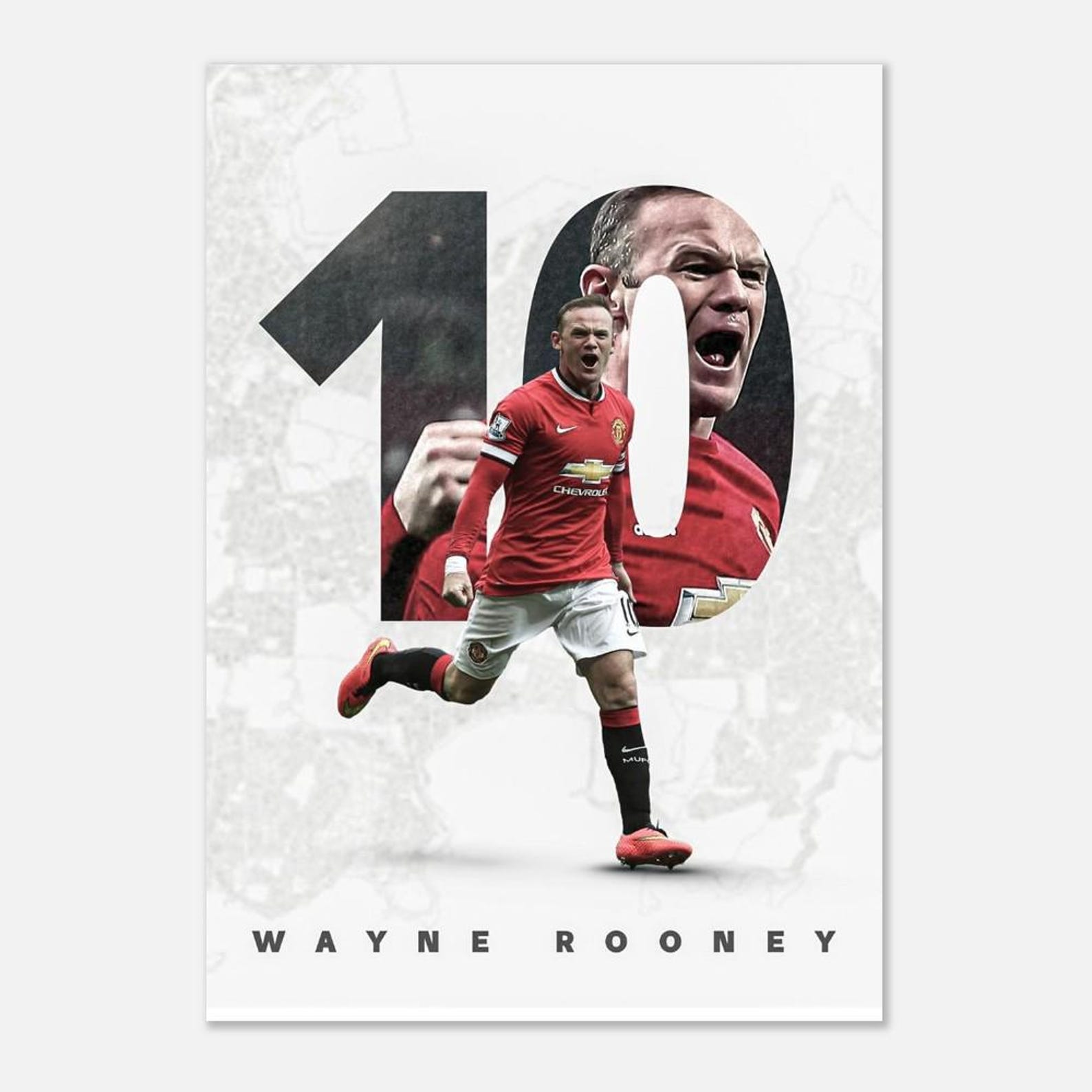 Wayne Rooney Manchester United Football Soccer Poster - Etsy