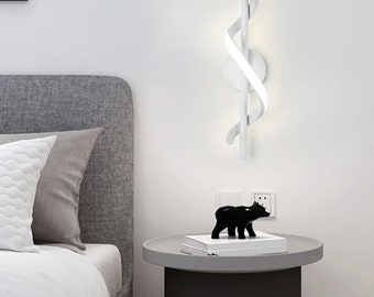 Minimalist LED Wall Lamp Nordic Bedroom Bedside Sconce Black White Gold Decorative Lighting Living Room Corridor Indoor Fixtures
