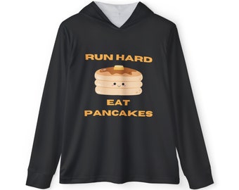 Unisex Warm up hoodie - Run Hard, Eat Pancakes