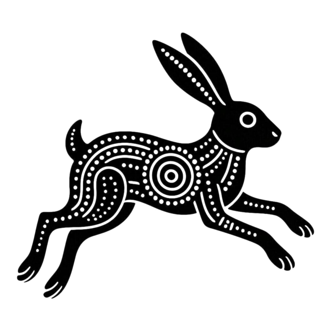 Aboriginal Hare GLOSS Vinyl Decal Sticker Window Car Van Wall Campervan ...