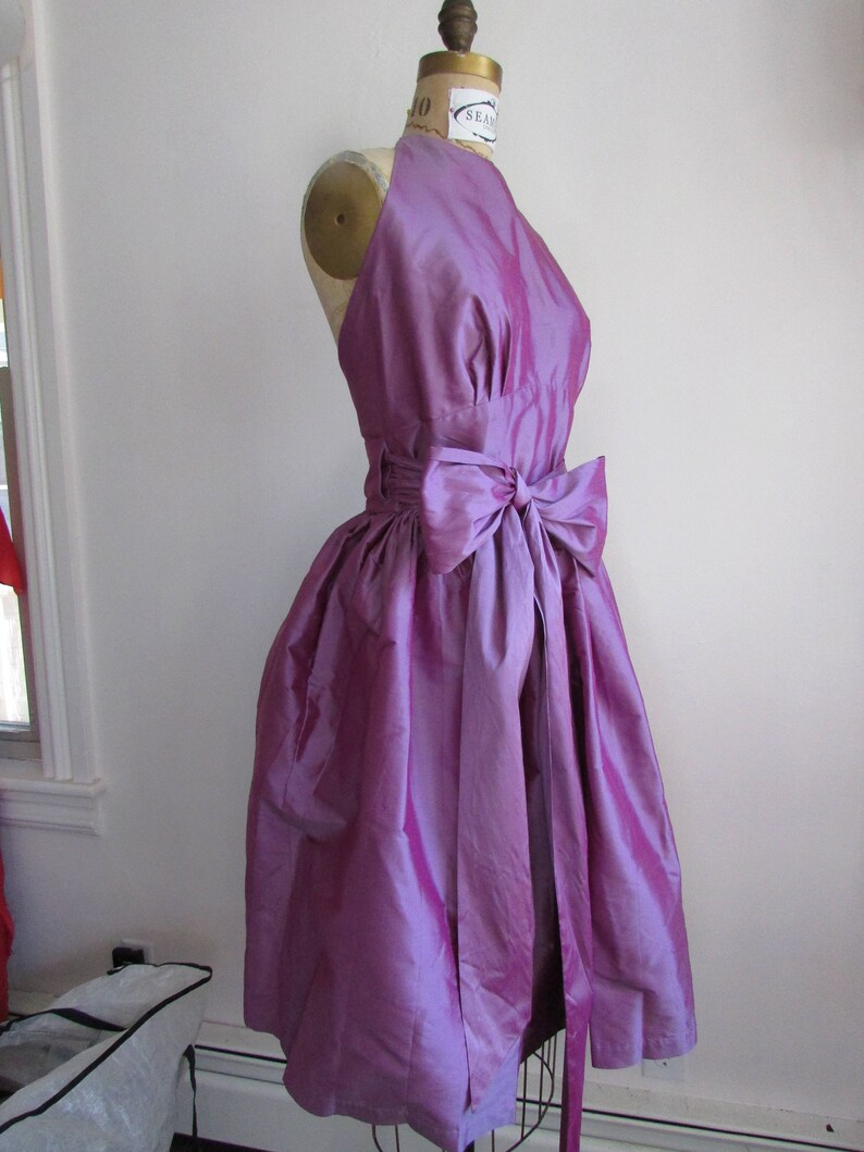 Sample SALE Wrapture Dress Purple Silk Halter Wrap Dress