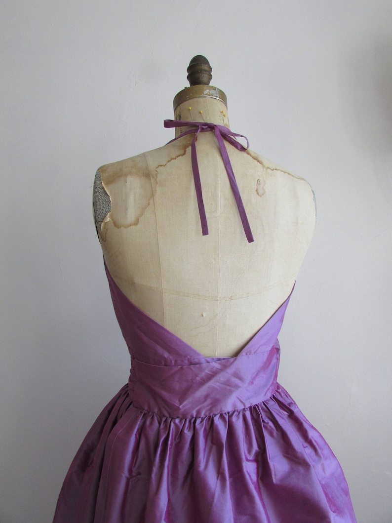 Sample SALE Wrapture Dress Purple Silk Halter Wrap Dress