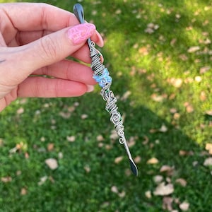 Stainless Steel Wax Clay Carving Tool ~ wire wrapped crystal wand wax tool ~ double sided carving spoon ~ personalized gift ~ gifts for her