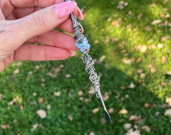 Stainless Steel Wax Clay Carving Tool ~ wire wrapped crystal wand wax tool ~ double sided carving spoon ~ personalized gift ~ gifts for her
