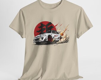 Camiseta con estampado de coche de carreras callejero, camiseta estilo JDM para drift y coches deportivos, camiseta con diseño atrevido de arte automotriz.