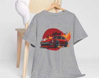 Camiseta con estampado de coche de carreras callejero, camiseta estilo JDM para drift y coches deportivos, camiseta con diseño atrevido de arte automotriz.