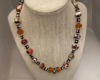 Trade bead and lampwork chokerhttp://www.fortunecookiemessage.com PRICE REDUCTION