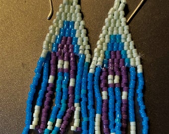 bead woven earrings  in yummy colors - not a digital sale !PRICE REDUCTION