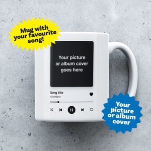 Custom Song Mug, Custom Favourite Song Gift, Music Lover Gift, Spotify Mug, Apple Music Mug, Personalised Gift, Couple Gift, Birthday Gift
